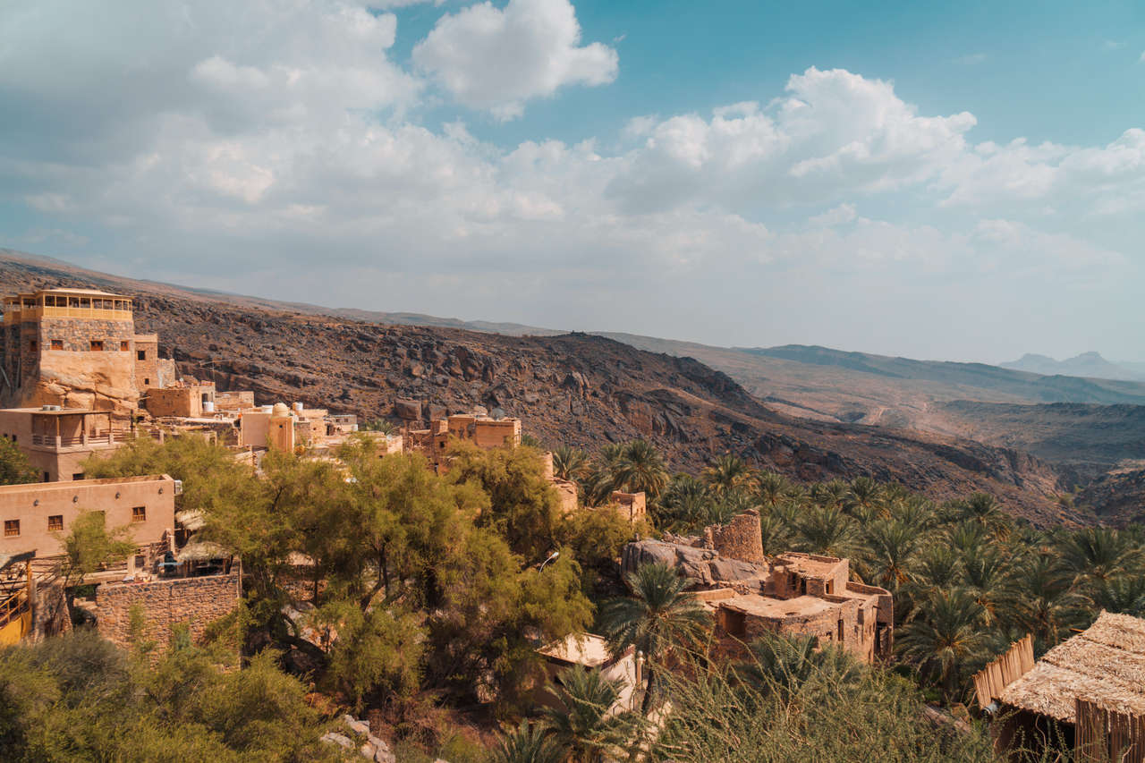 Quang cảnh từ Misfat al Abriyyin ở Oman