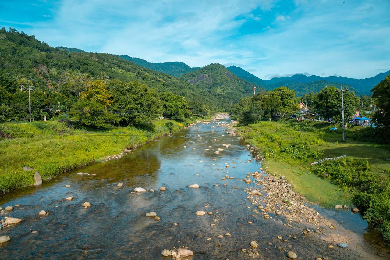 Dòng sông tại Làng Kiriwong ở Nakhon Si Thammarat