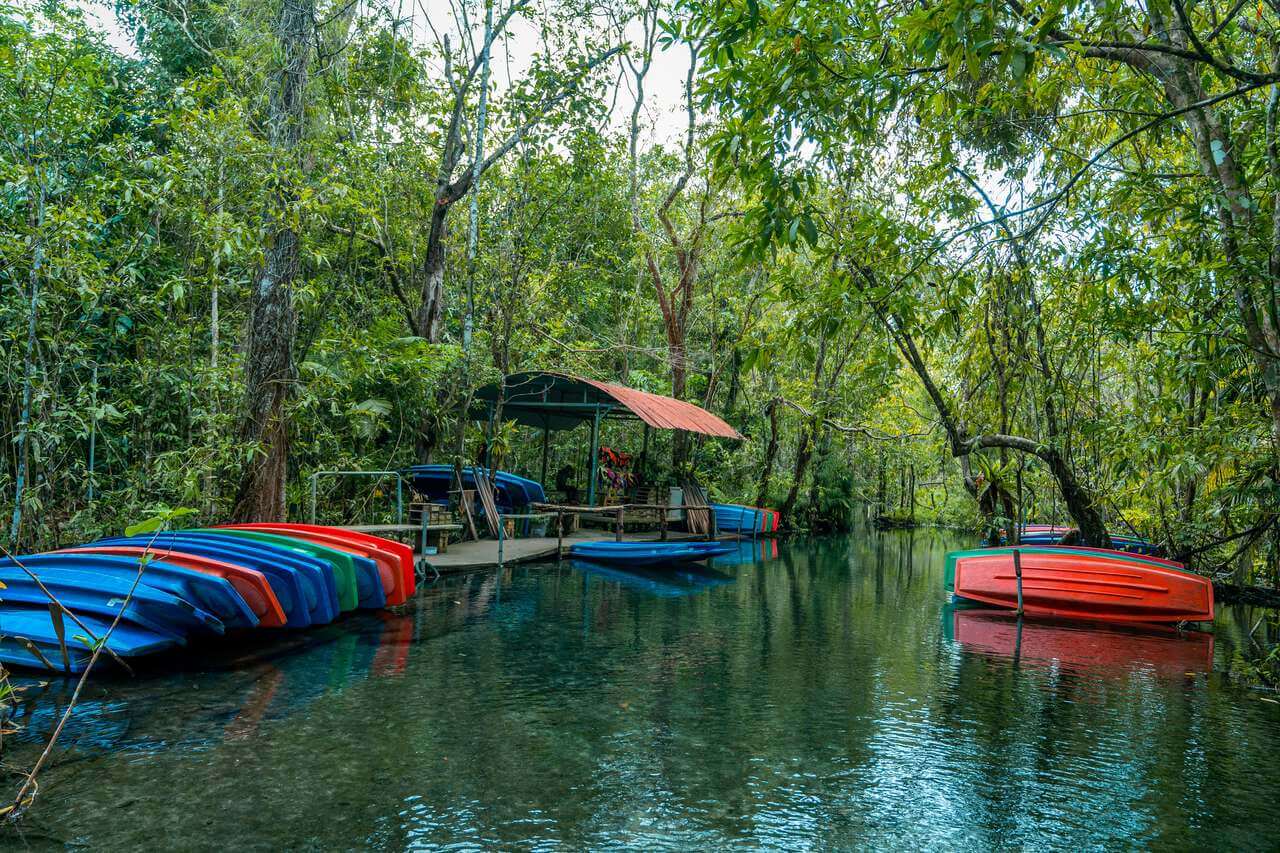 Chèo thuyền kayak tại Rừng đầu nguồn Ban Nam Rad ở Surat Thani