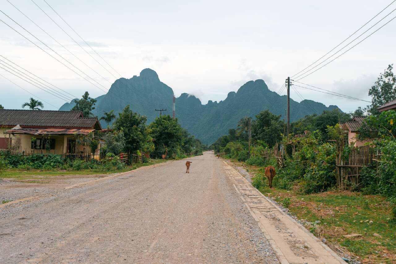 Gravel road in Vang Vieng